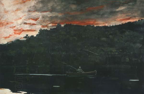 Winslow Homer Sunrise,Fishing in the Adirondacks (mk44) China oil painting art